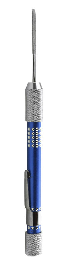 Juego de 12 limas de diamante planas con mango universal y clip de bolsillo (granos: 120, 180, 300 y 400)