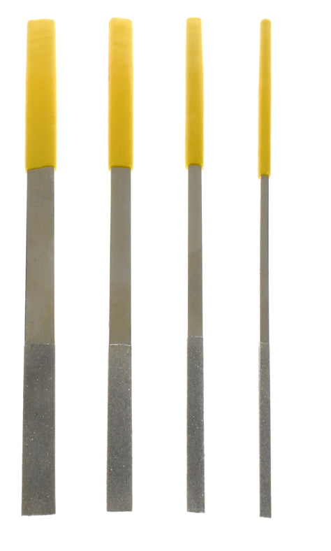 Juego de 12 limas de diamante con mango plano sumergido de 7" (180 mm) con granos 180, 240 y 360