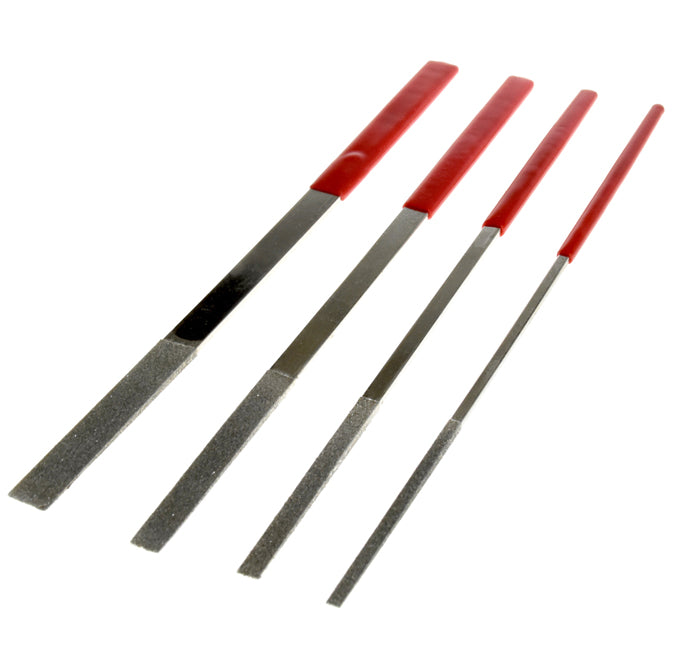 Juego de 12 limas de diamante con mango plano sumergido de 7" (180 mm) con granos 180, 240 y 360