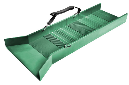 30" Light Weight Green Sluice Box With Shoulder Strap & 2 Carabineer