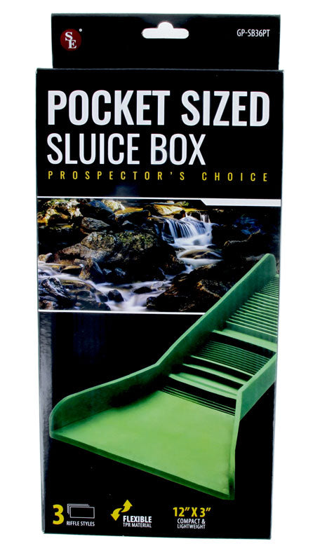 Pocket Sized TPR Plastic Green Sluice Box - 12"X3"x5.5"