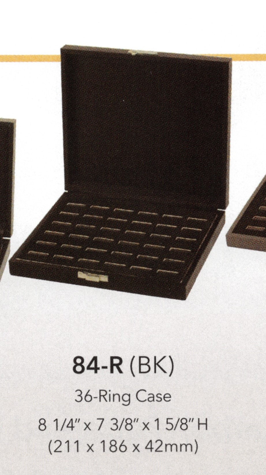 Estuches con bandeja para anillos con ranuras