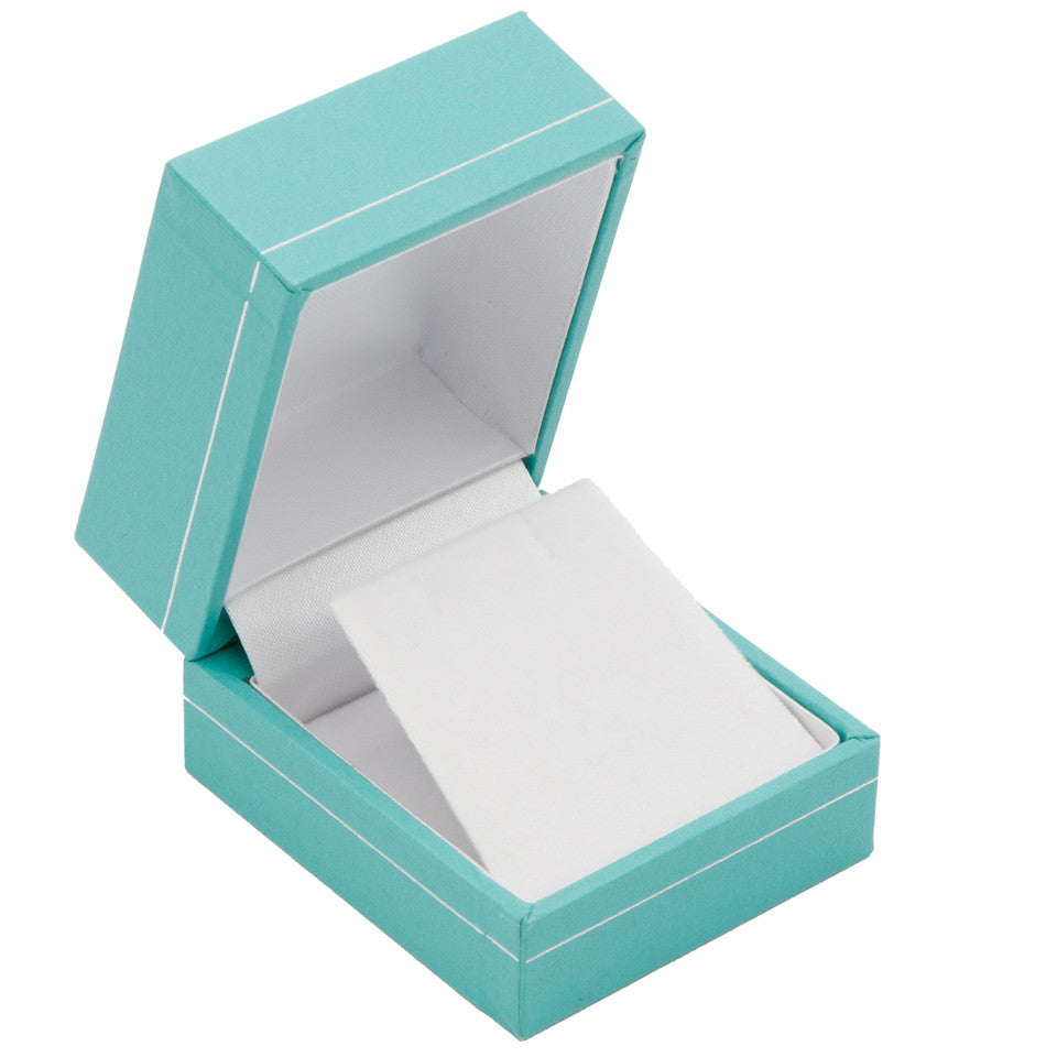 Caja clásica de cuero sintético de color azul verdoso