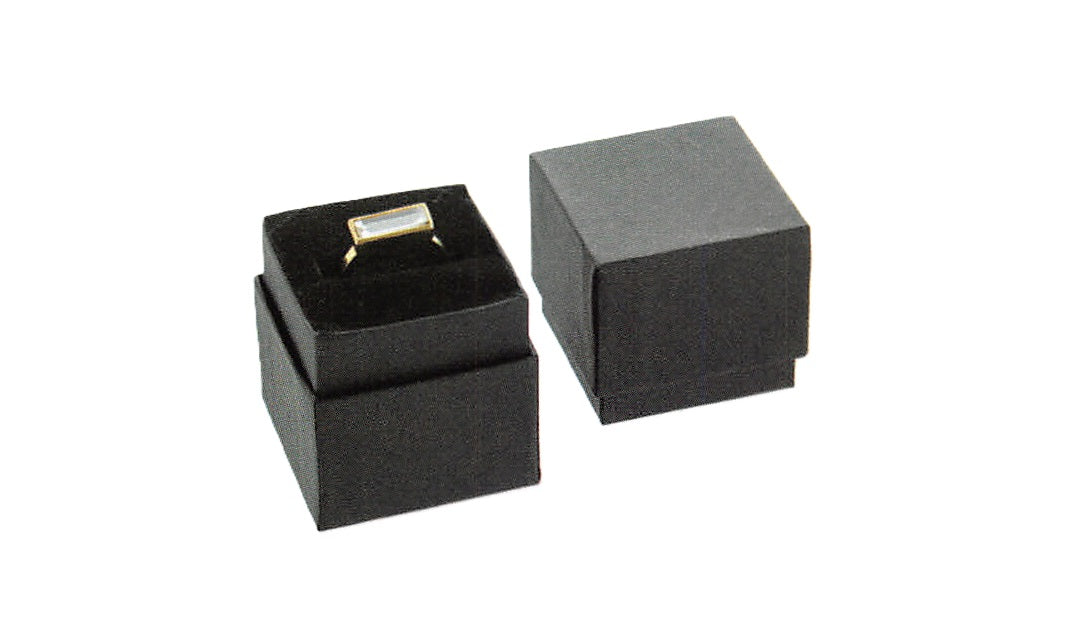Mini caja de papel para anillos: blanco y negro brillante
