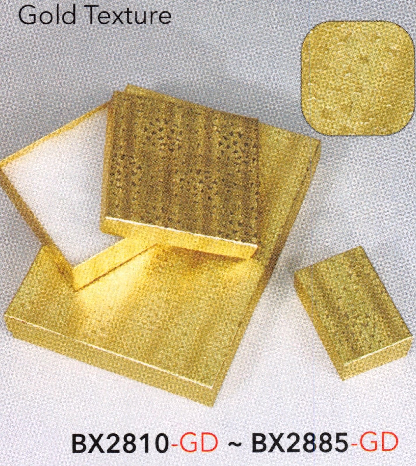 Cotton Filled Box - #75 - 7 1/8 x 5 1/8 x 1 1/8 - Gold Texture