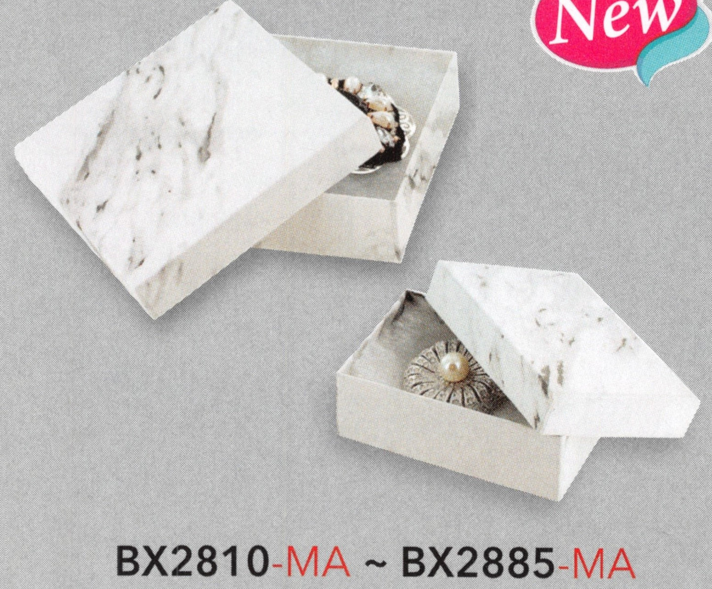 Cotton Filled Box - #82 - 8 x 2 x 1 - Marble
