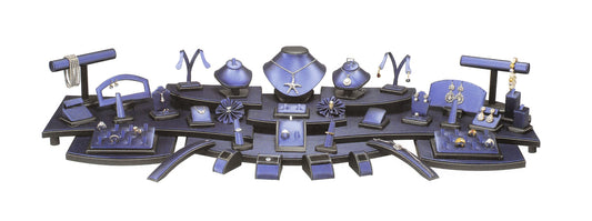 Expositor de anillos para dedo: acero azul con detalles en color carbón