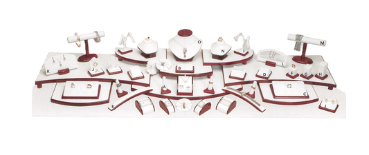 COLLAR CON EXPOSITOR DE ANILLOS - SOPORTE DE PALISANDRO (SET 42)