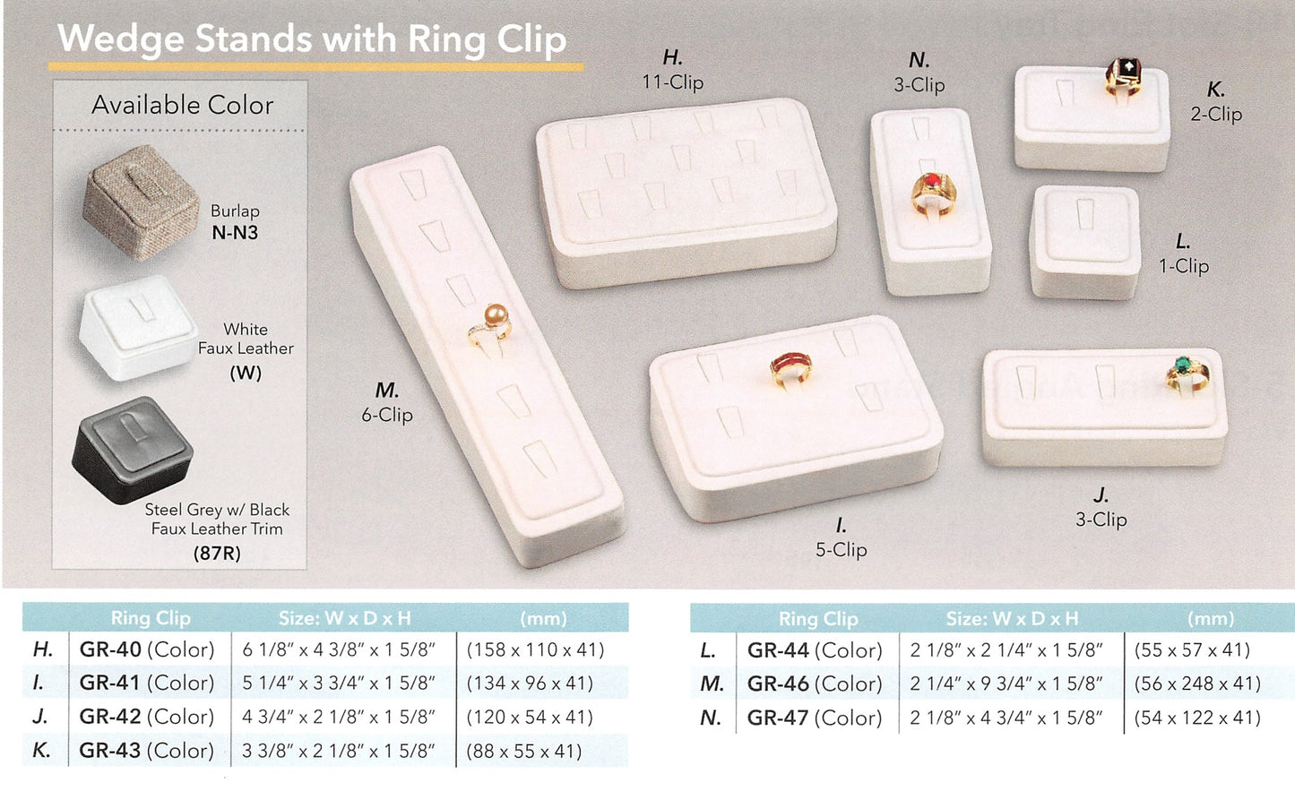 Soportes de cuña con clip de anillo