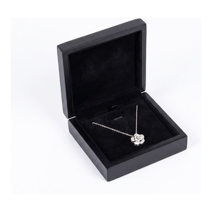 Large Necklace Box - Classic Premium Hardwood - Black