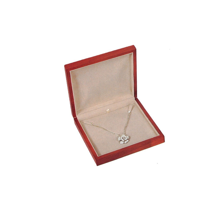 Large Necklace Box - Classic Premium Hardwood - Brown