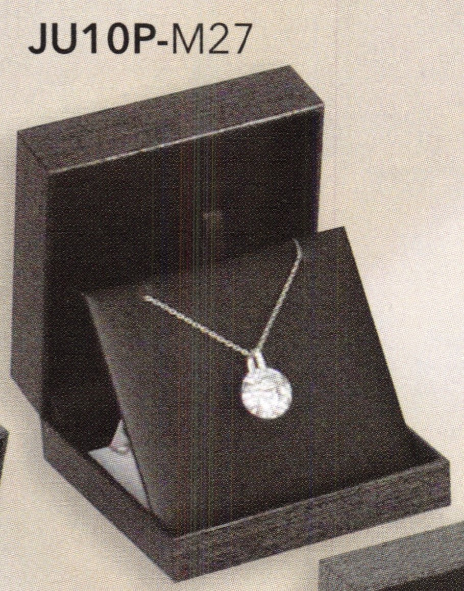Caja gris de malla premium con
Parte superior acolchada con inserción de cuero sintético negro