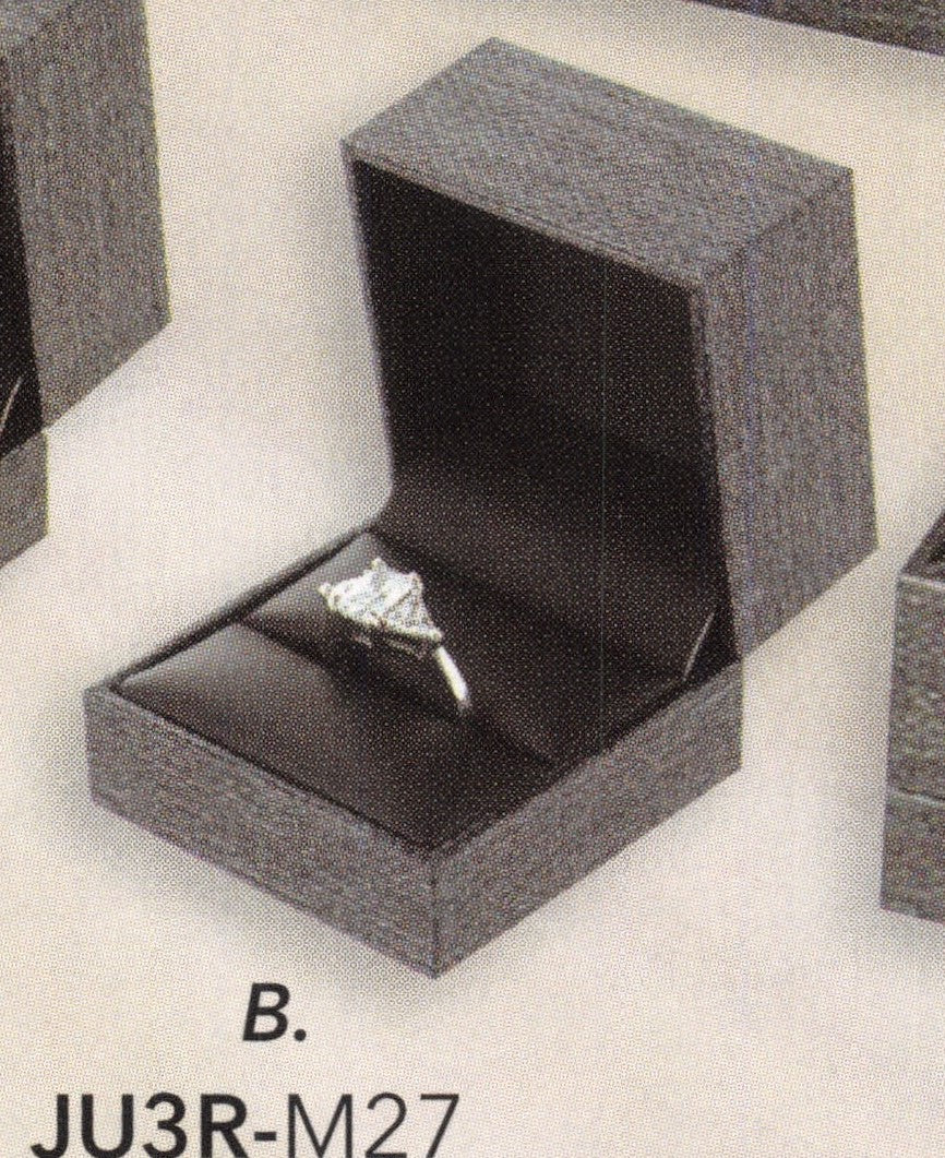Caja gris de malla premium con
Parte superior acolchada con inserción de cuero sintético negro