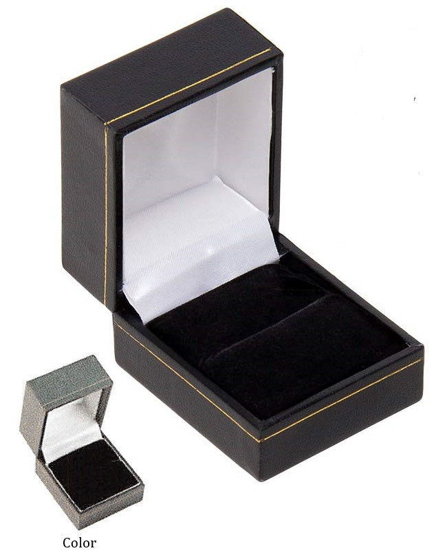 Caja clásica de cuero sintético de estilo rectangular - 1