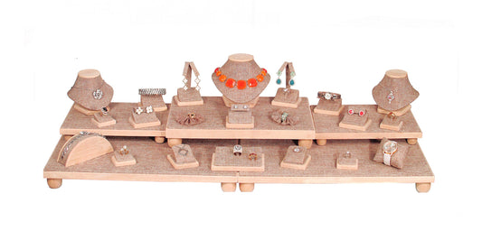 COLLAR PEQUEÑO BUSTO (madera natural c/arpillera) -SET27