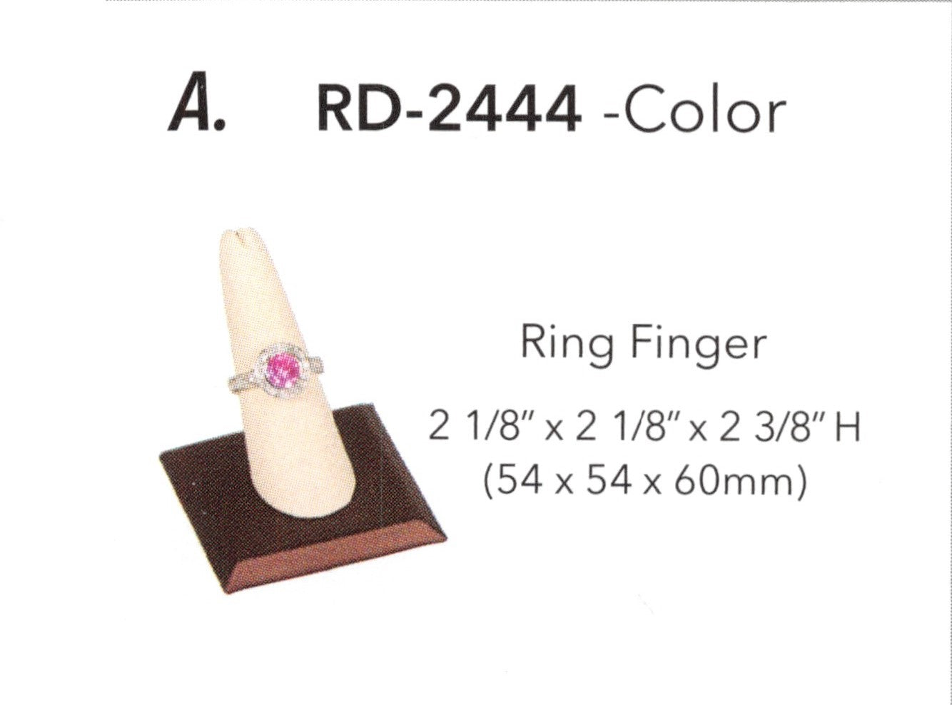 Soporte para anillos de dedo; base CUADRADA - Gris acero