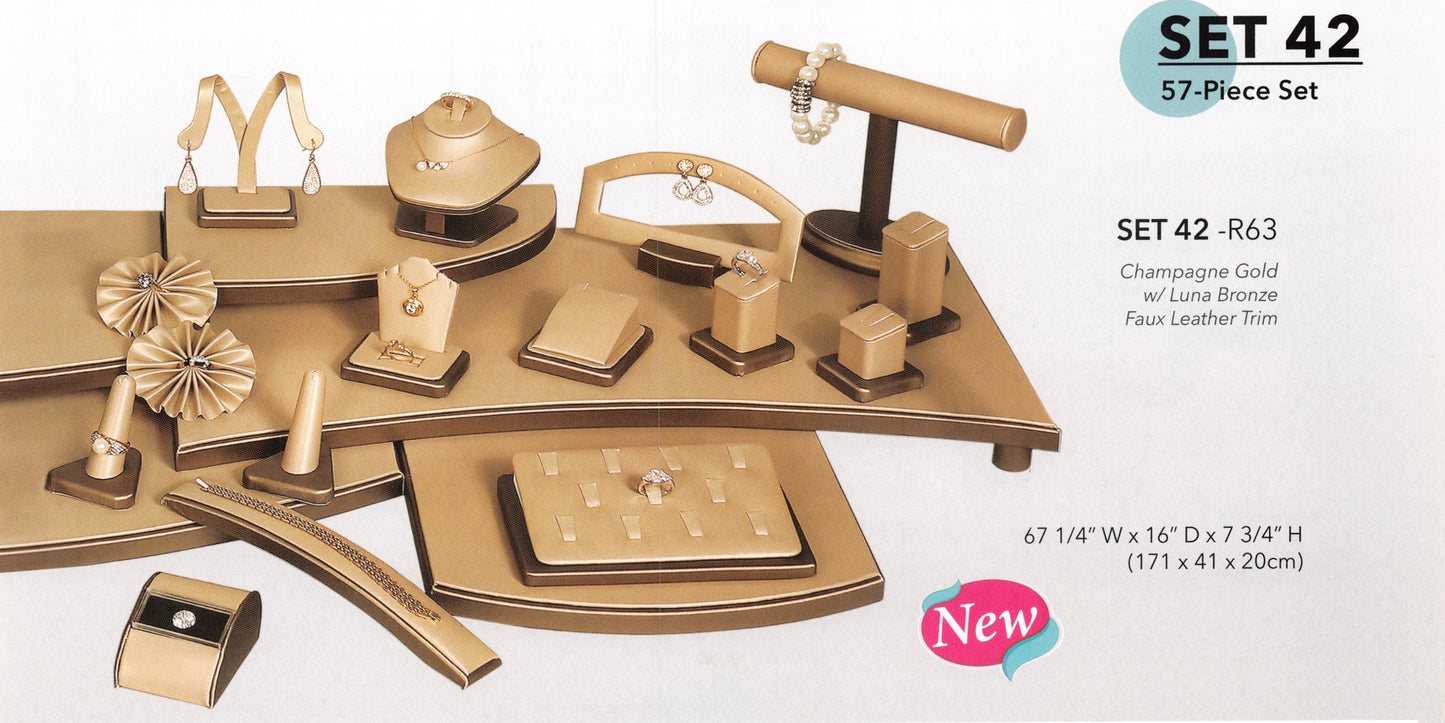 Expositor de anillos de dedo - SOPORTE de palisandro (SET42)