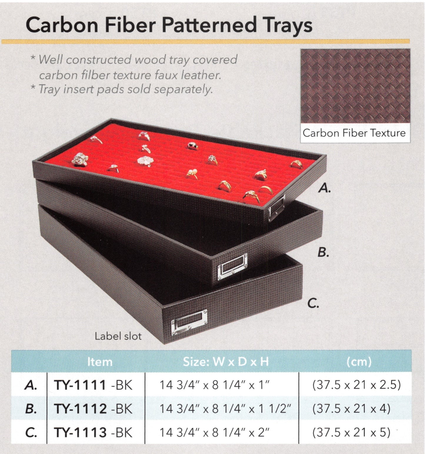 Carbon Fiber Patterned Trays