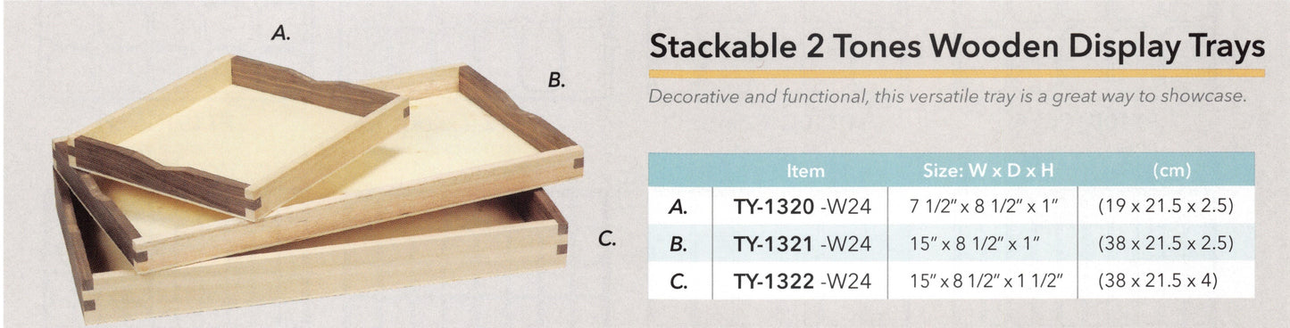Stackble Natural Wood Display Trays