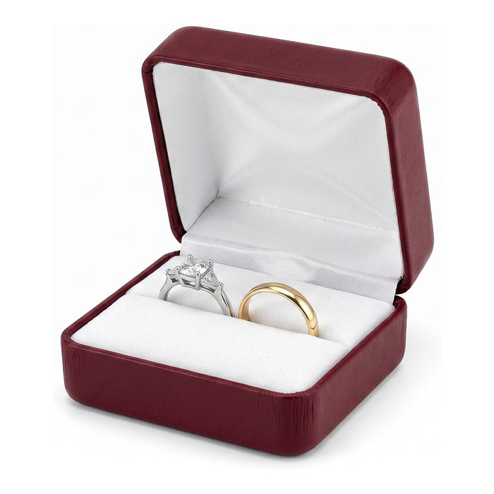 Double Ring Box - Metallic Burgundy