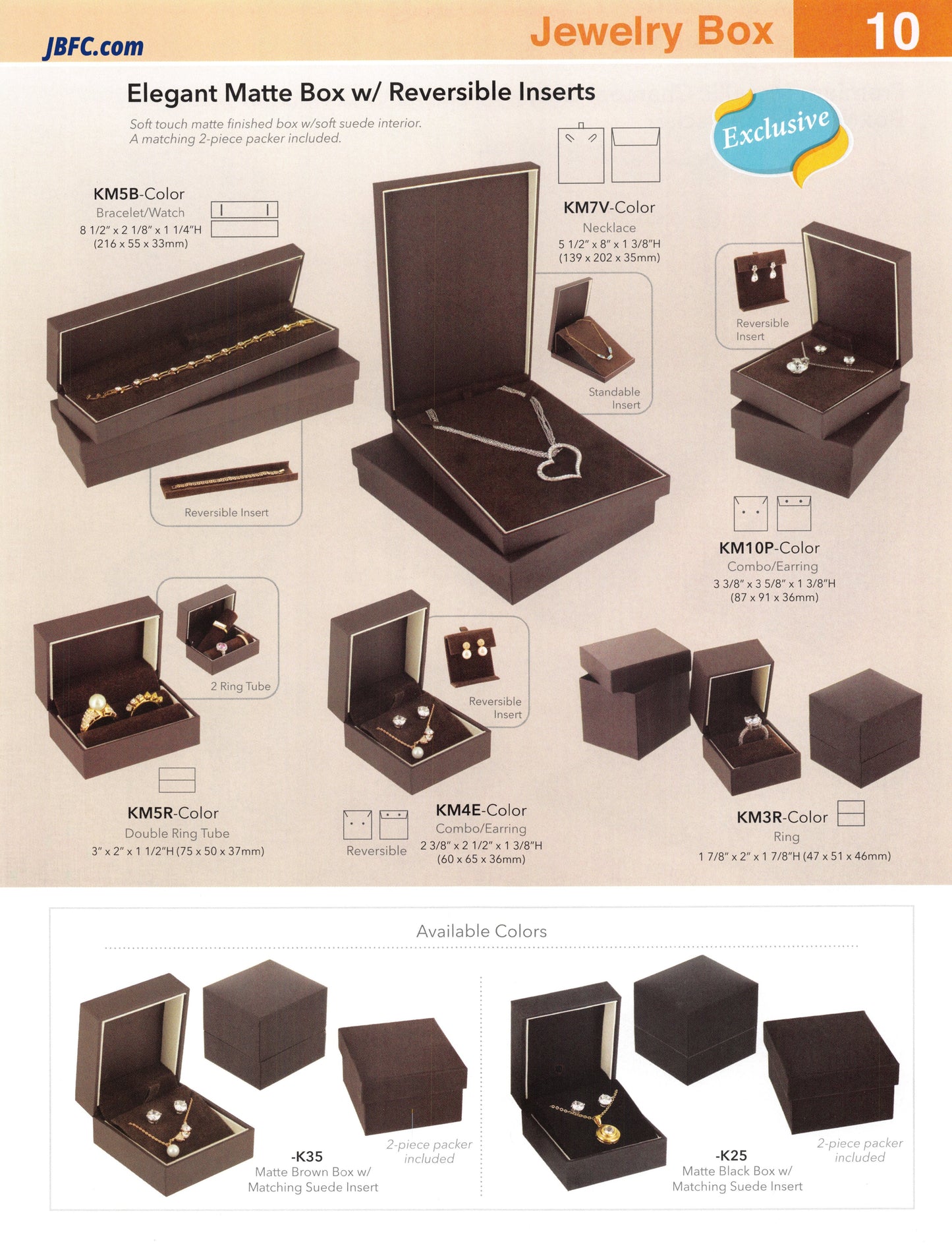 Elegante caja mate con insertos reversibles