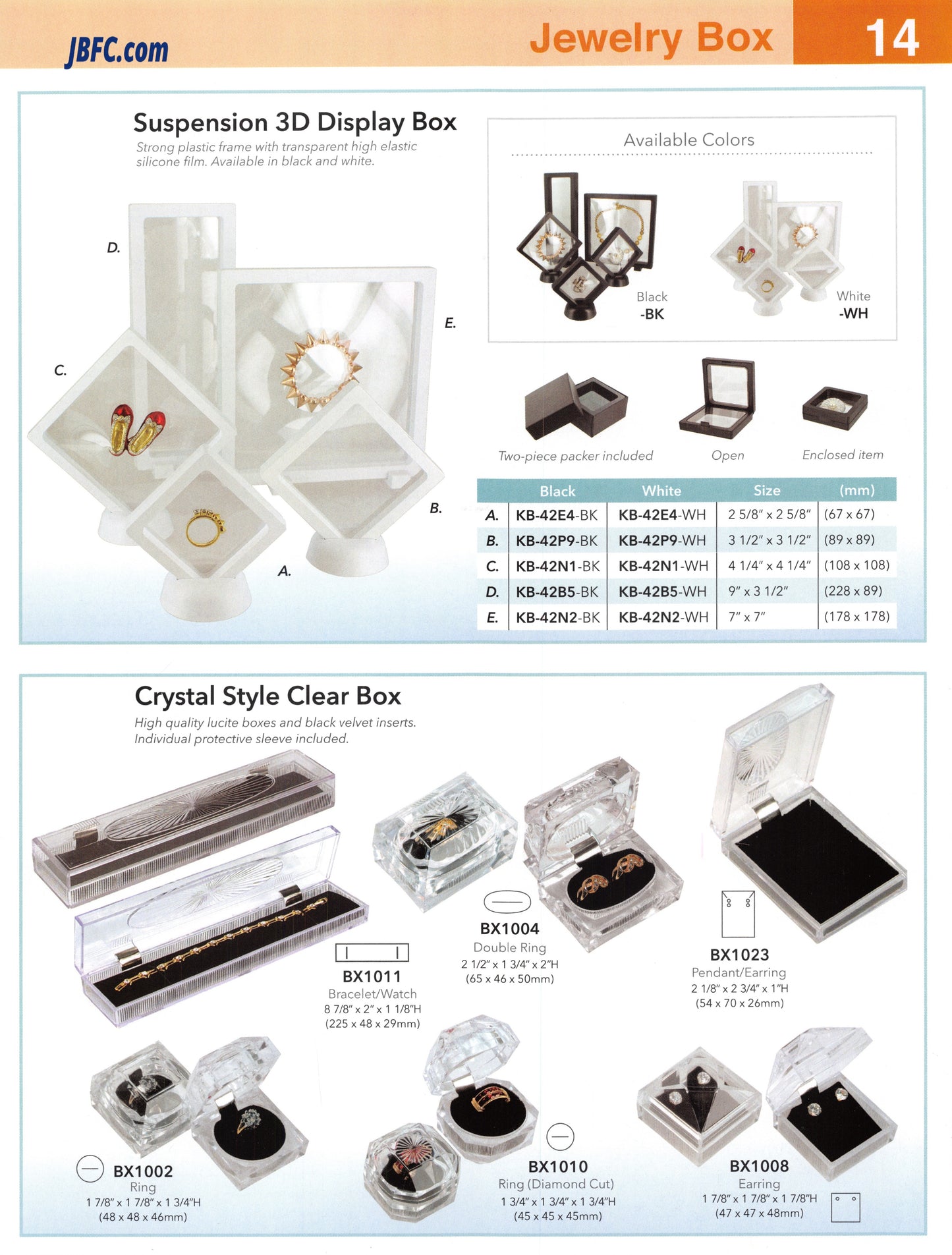 Caja transparente estilo cristal