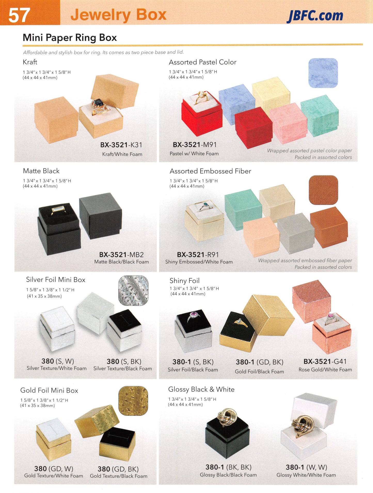 Mini caja de papel para anillos - Aluminio
