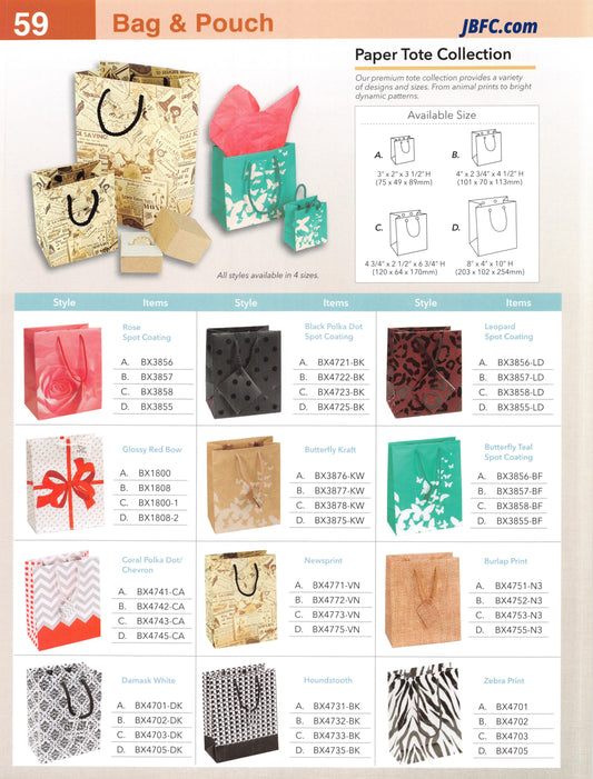 Colección de bolsas de papel