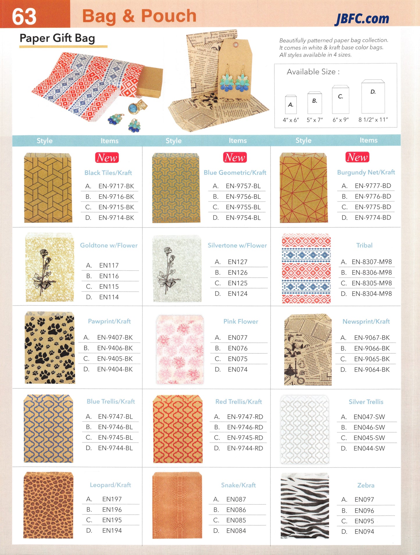 Paper Gift Bag - Variety of Designs - 1000 pcs. Pack