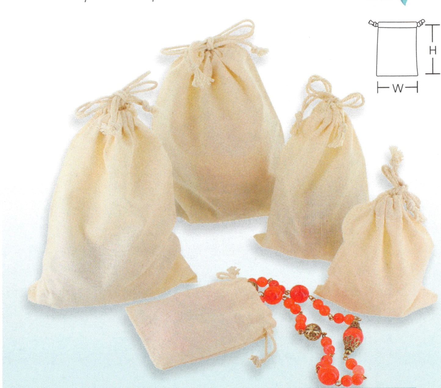 Bolsa multiusos de algodón con cordón