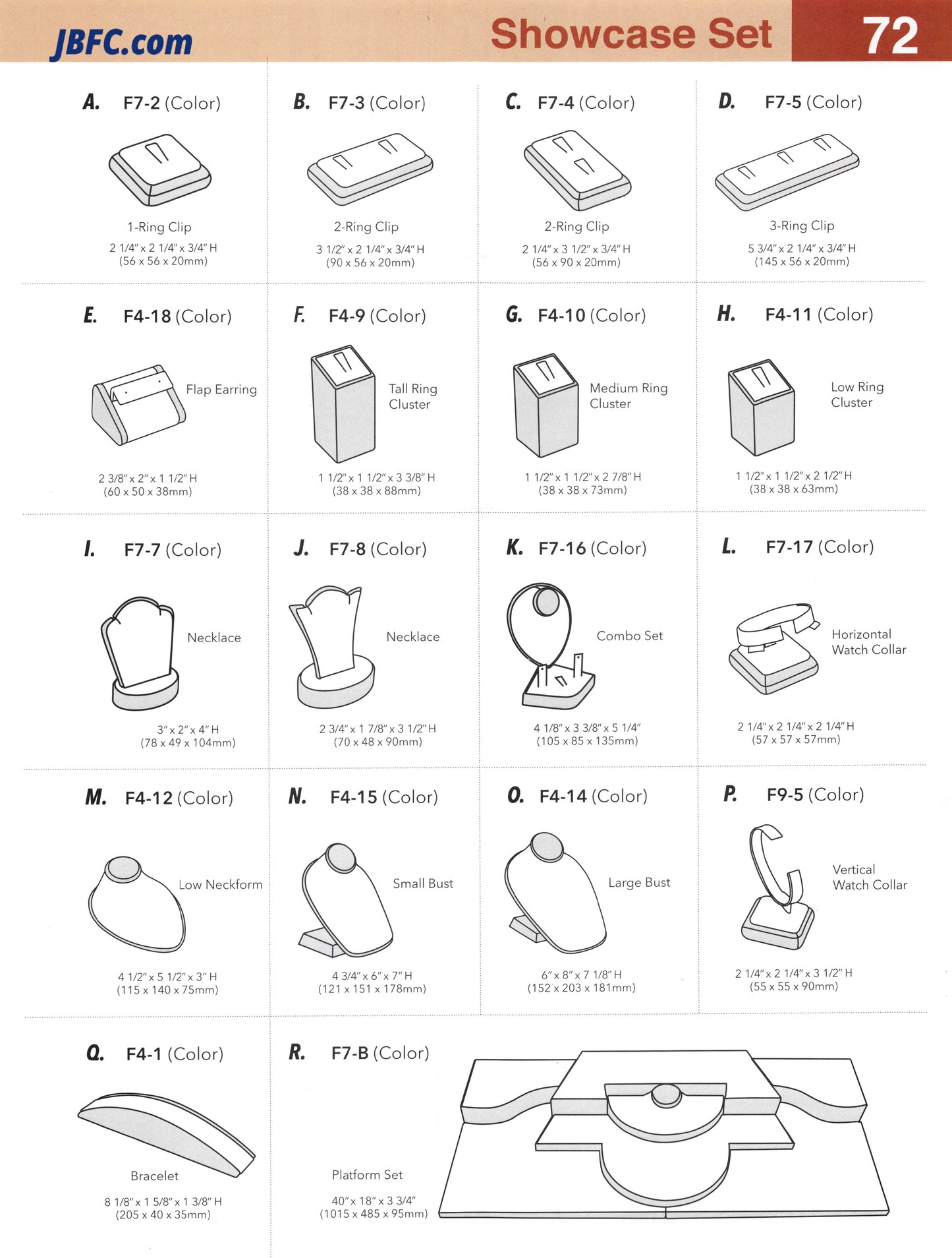 Conjunto de exhibición 9 piezas extra