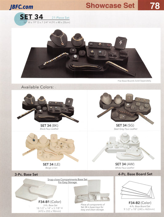 Juego de 4 almohadillas (negras) - 34