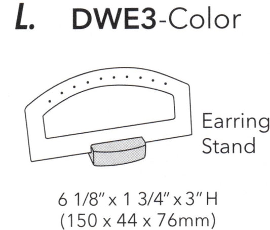 Soporte para pendientes de aro pequeño de 5 pares en color blanco - Azul acero con