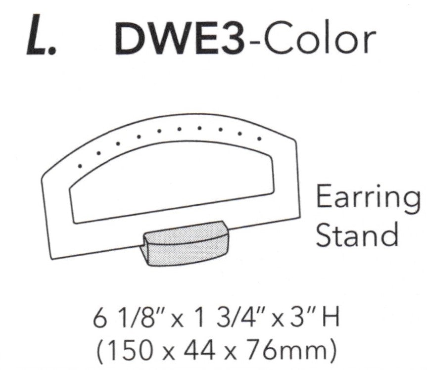 Almohadilla para pendientes con forma de aro, de color blanco, pequeña, de 5 pares, con soporte de palisandro