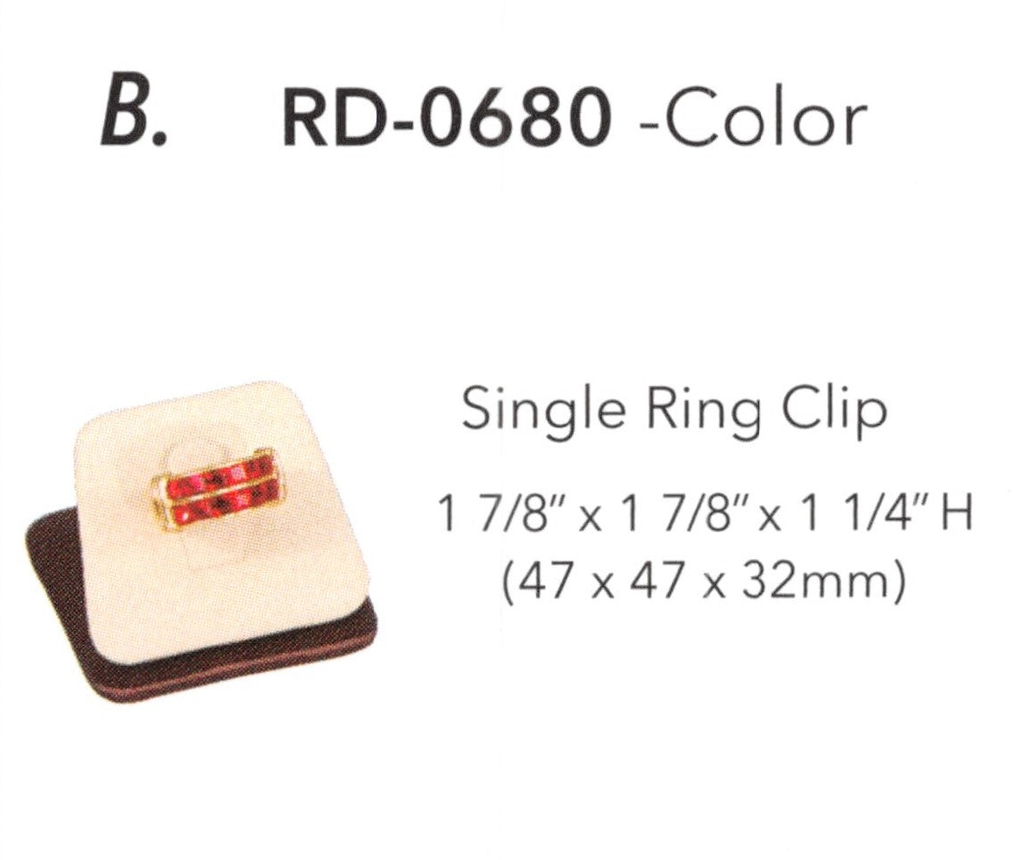 Clip de anillo simple - beige con borde marrón acero - SET68