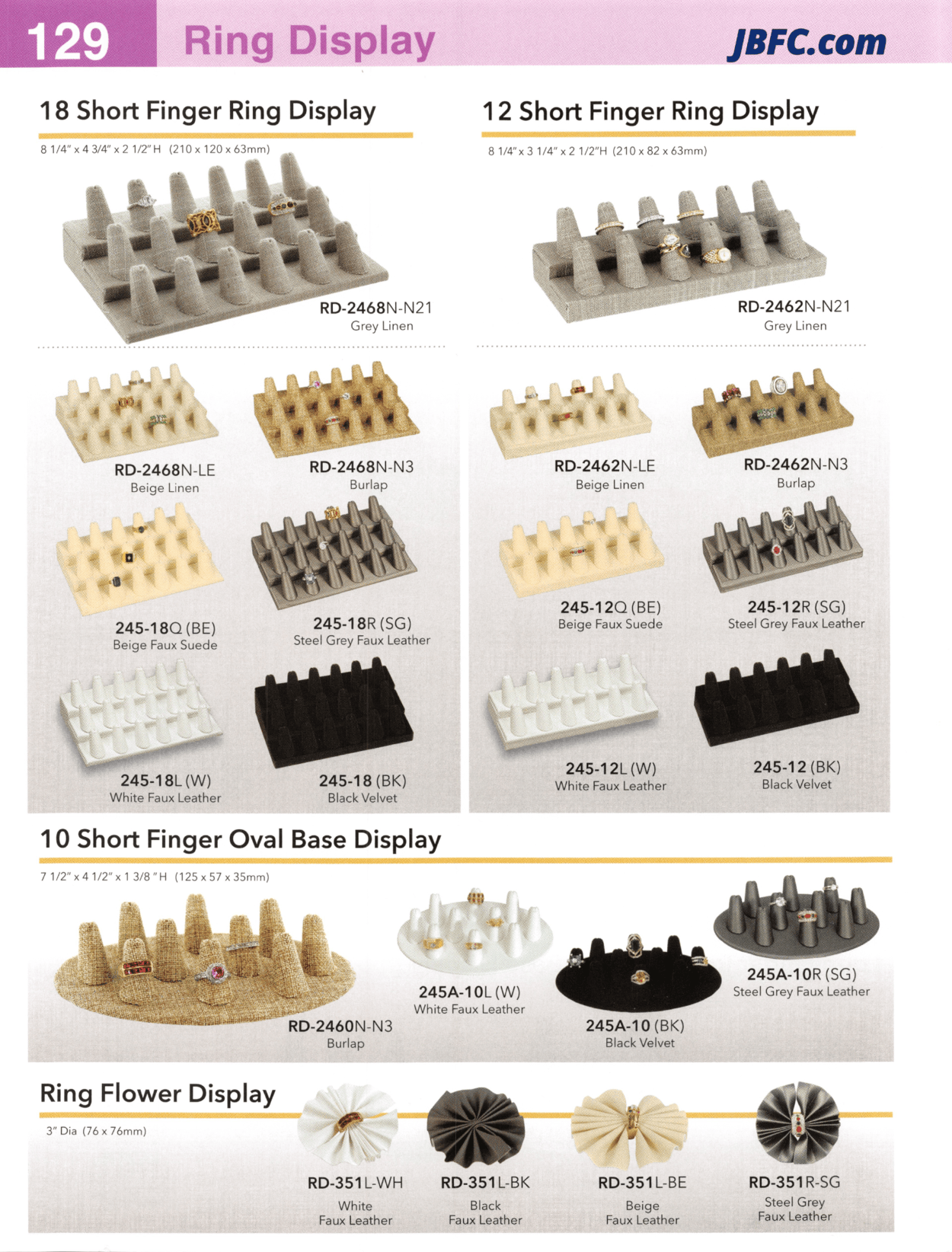 Expositor de 12 anillos cortos para dedos