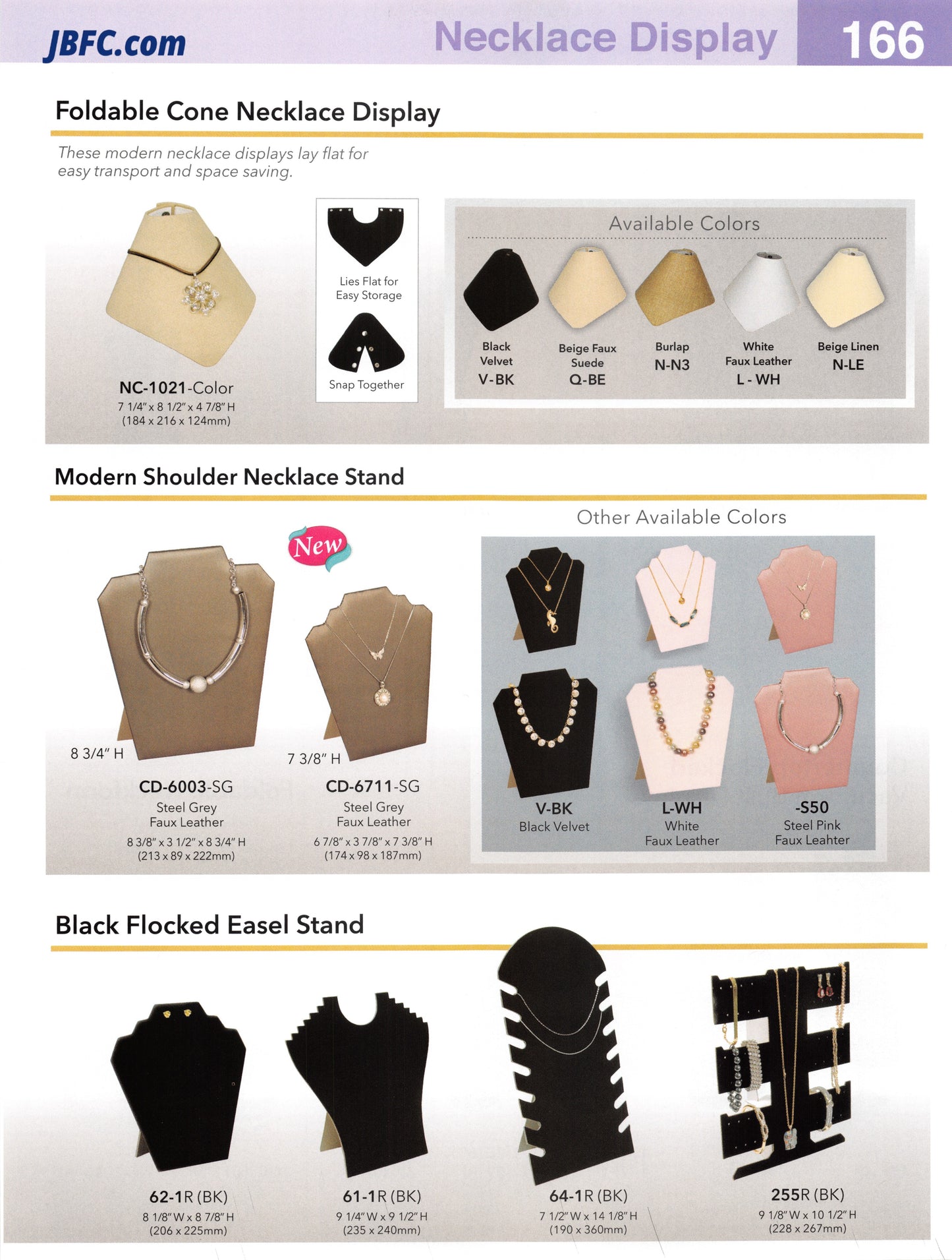 Expositor de collares en forma de cono plegable