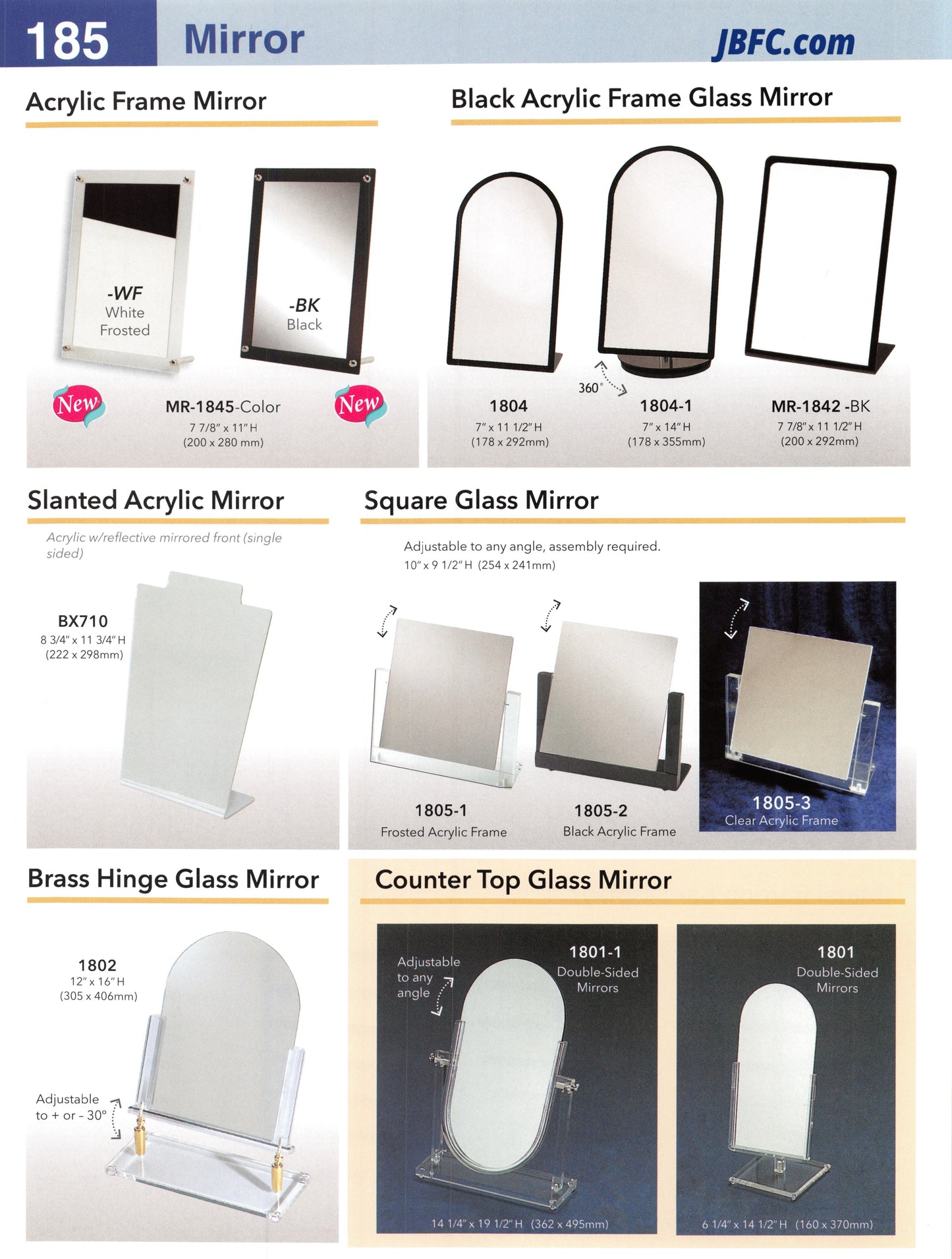 Brass Hinge Glass Mirror