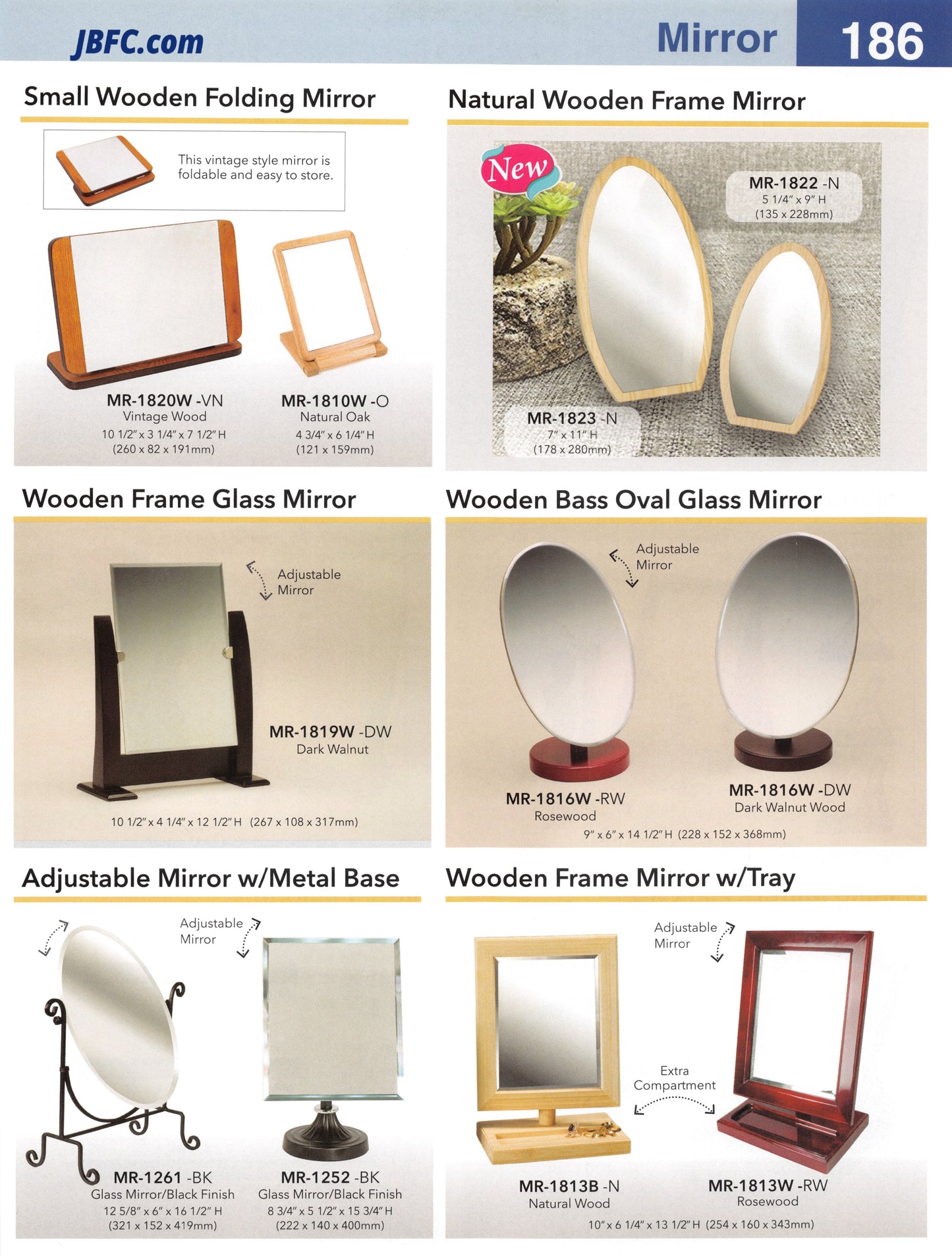Wooden Frame Glass Mirror