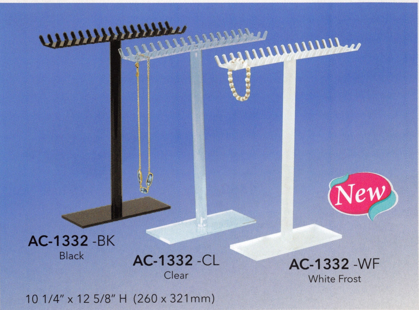 Soporte de barra en T para collar de acrílico