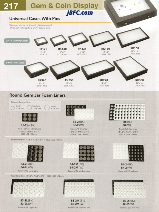 Revestimientos de espuma para tarros de gemas redondos