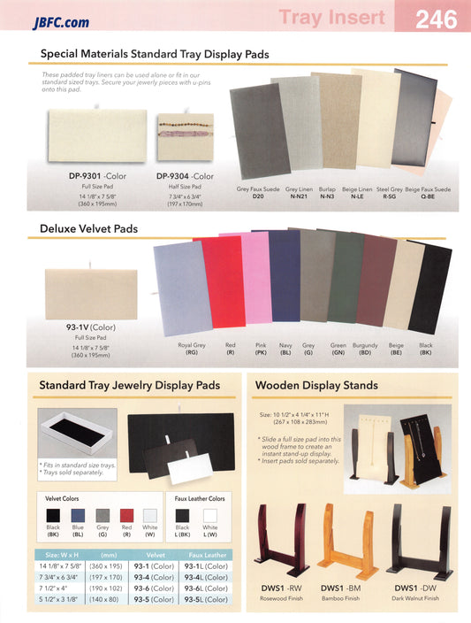 Standard Tray Jewelry Display Pads