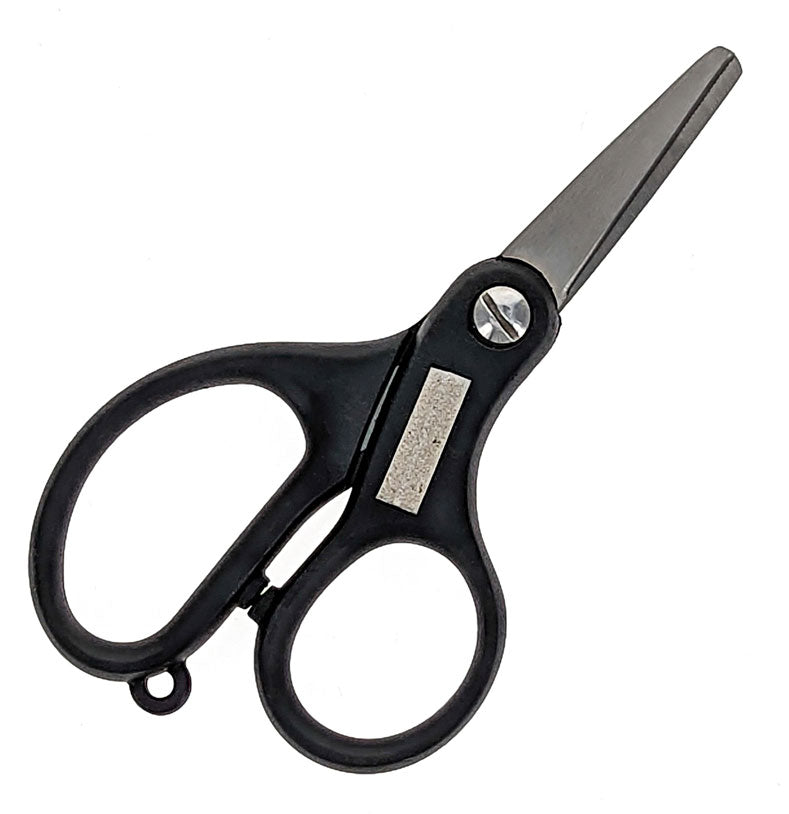Tijeras para hilo de pescar, hojas de acero inoxidable con mango negro