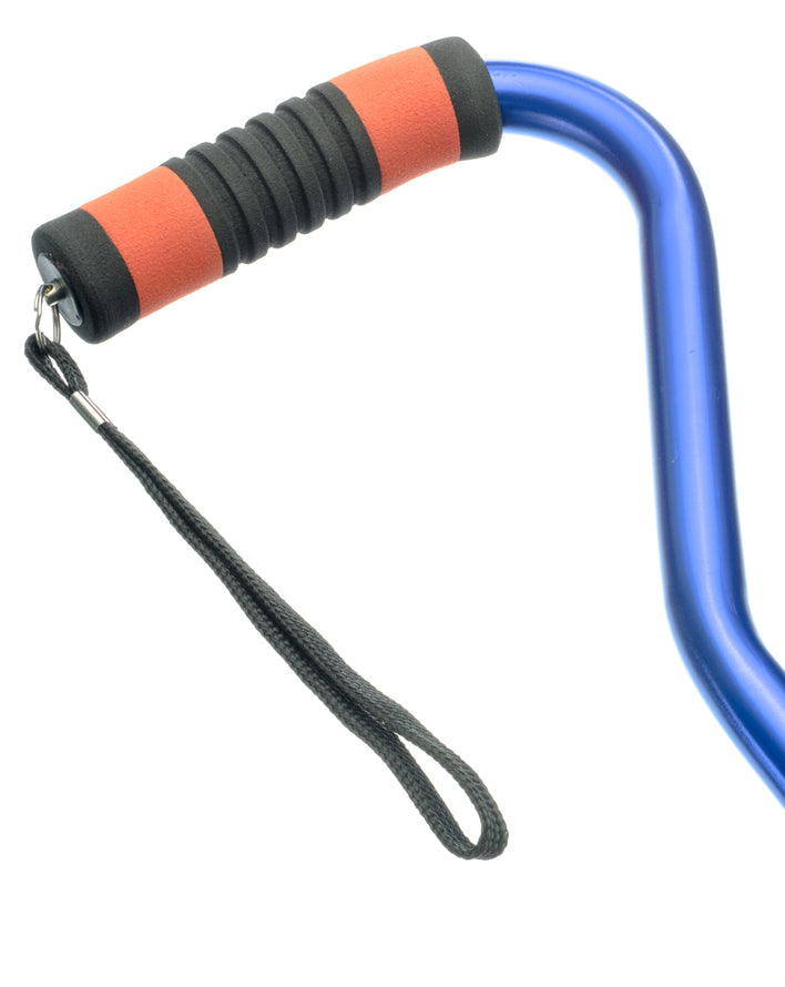 Bastón plegable azul con agarre cardiovascular, extendido 38"/ plegado 27,5"