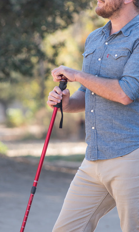 Collapsible Aluminum Hiking Stick with Camera Mount (27" Collapsed/54" Extended) Assorted Colors - No Color Choice