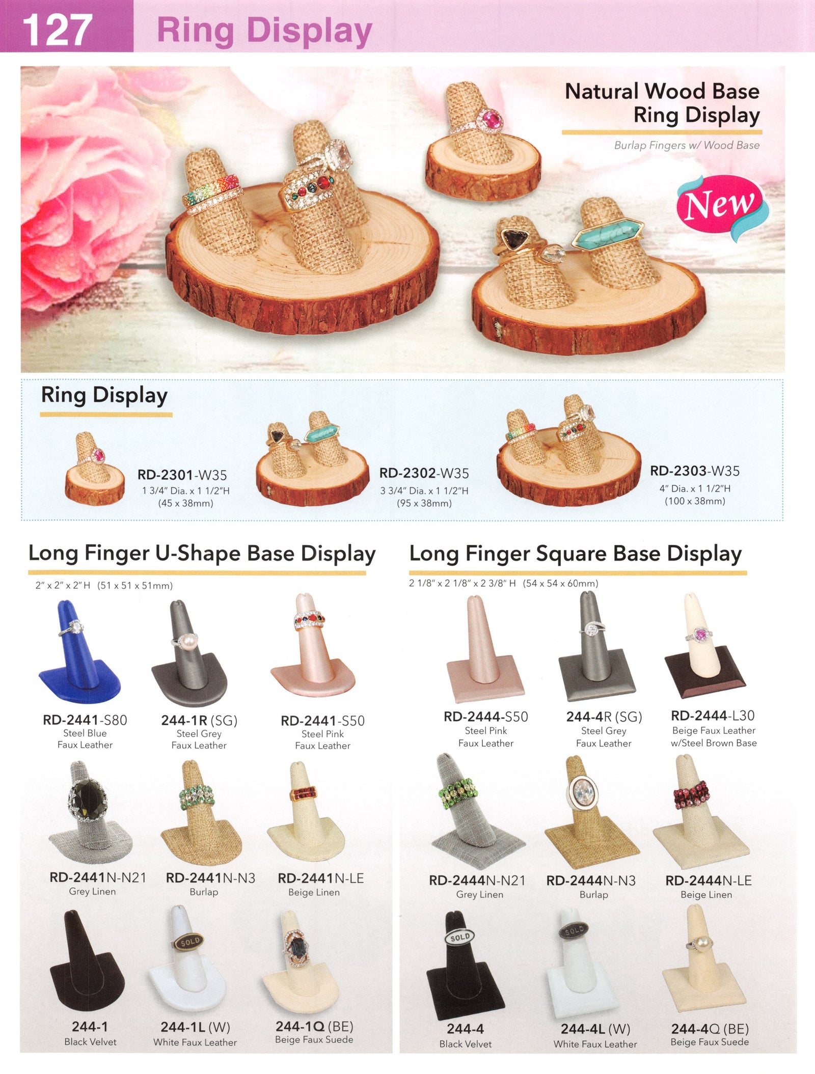 Catalog page — Natural Wood Round-Base Ring Stand