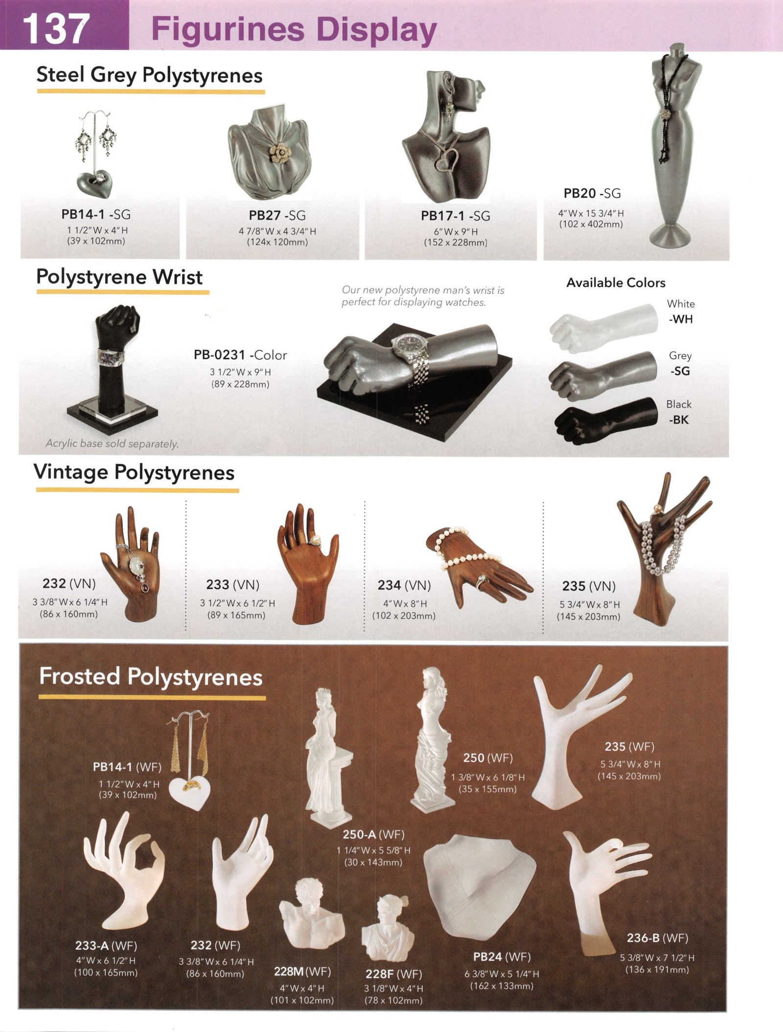 Catalog page — Curled Fingers Hand Display