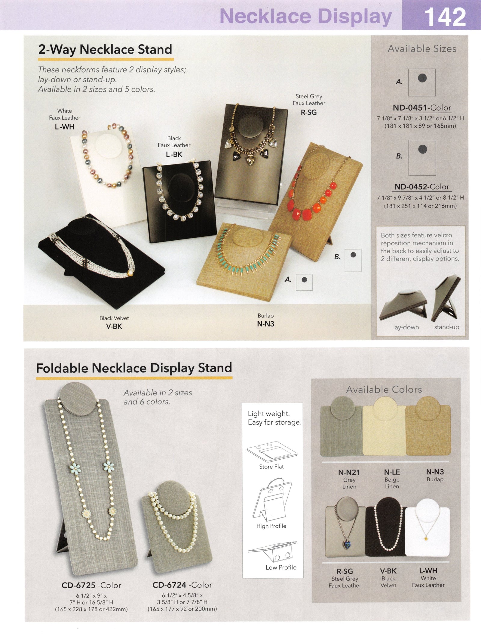 Catalog page — Foldable Necklace Display Stand