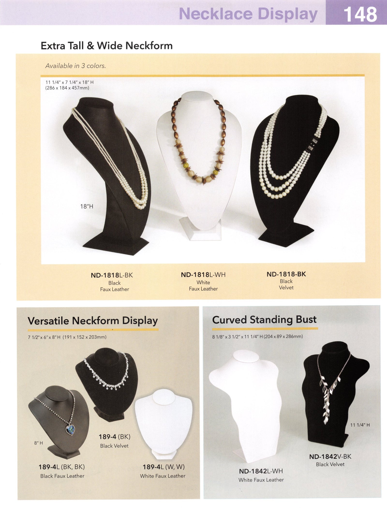 Catalog page — Versatile Neckform Display