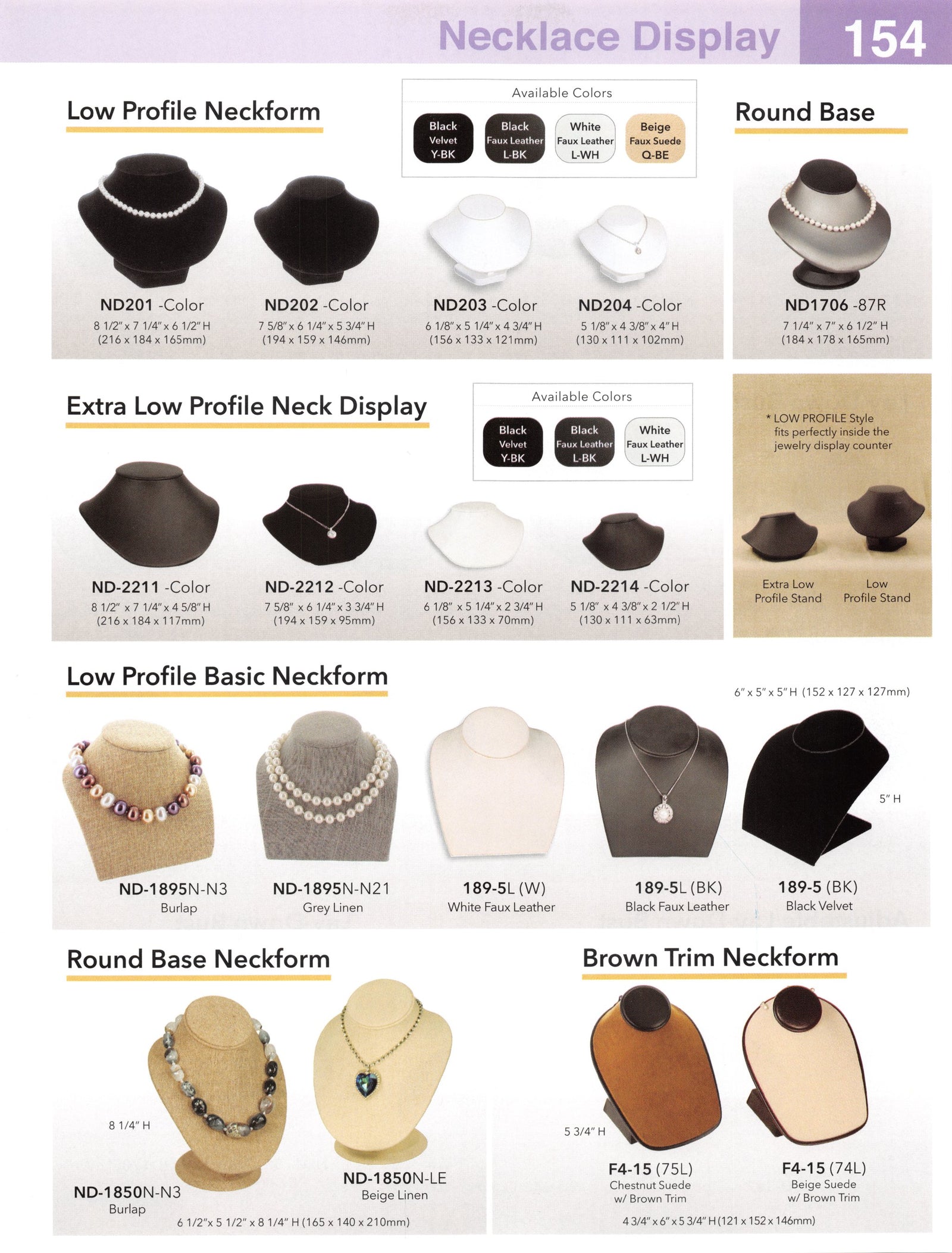 Catalog page — Low Profile Neckform